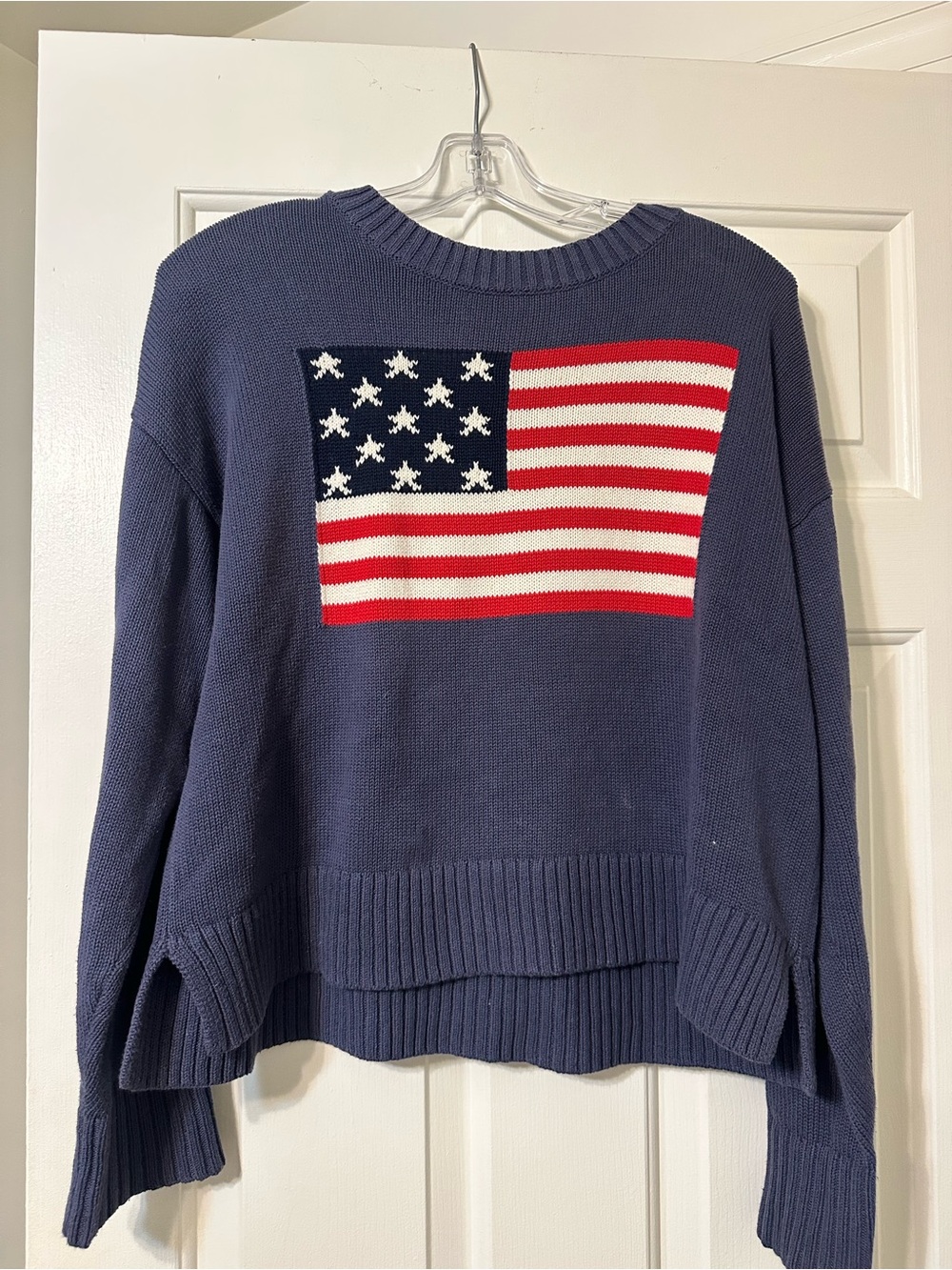 Old Navy Navy, Red & White American Flag Crewneck Sweater
